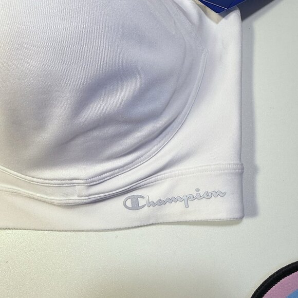 Champion Womens Motion Control Script Logo Underwire Sports Bra White 44DDD NWT - Picture 5 of 11